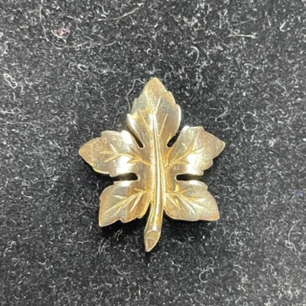 Tiny Canadian Maple Leaf in a Gold Tone Unmarked 1970's era